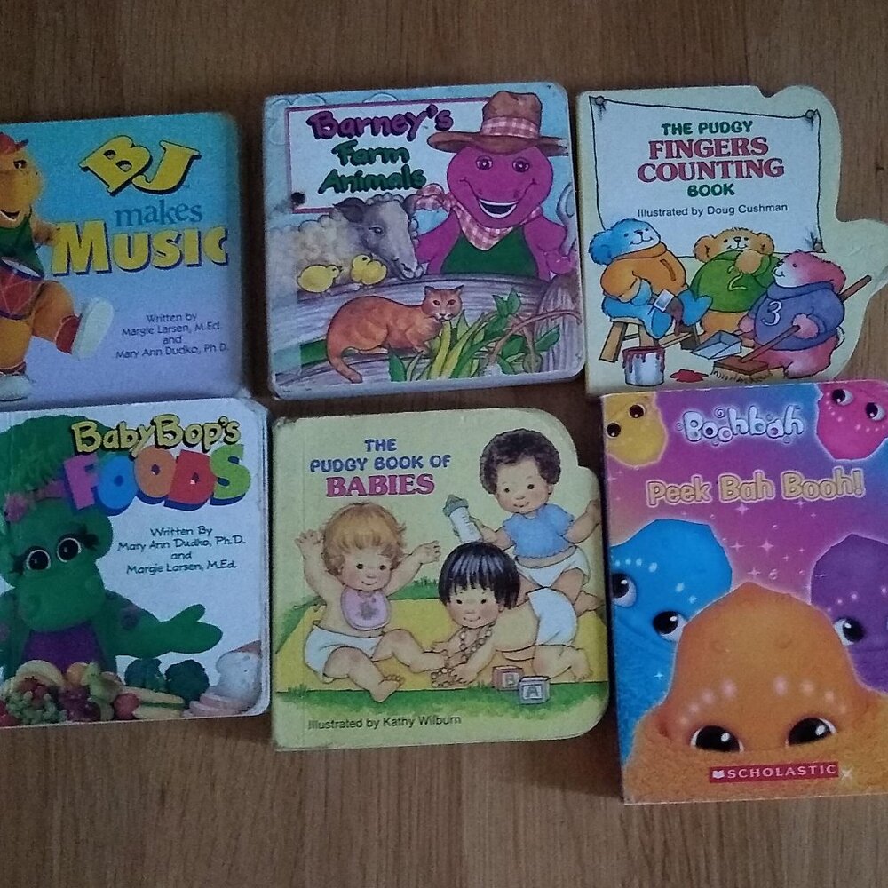 Baby Bop's Food BJ Makes Music Barney's Farm Animals The Pudgy book of Babies